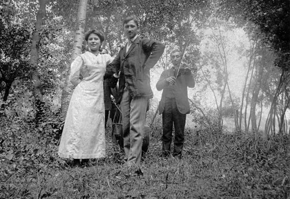 Woods, music, courting, Hungarian folk song, romanticism, happiness, man and wom, 1911
