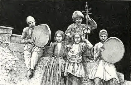 Persian gipsy musicians (A), 1883