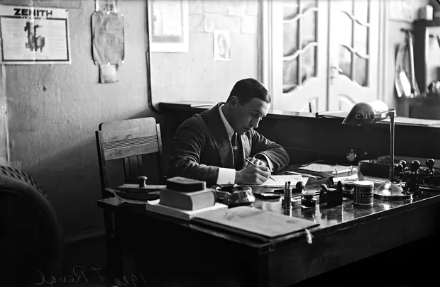 At work in his office, Tallinn, 1922