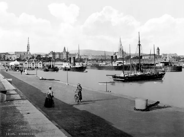 Kingstown harbour, Dublin, 1890