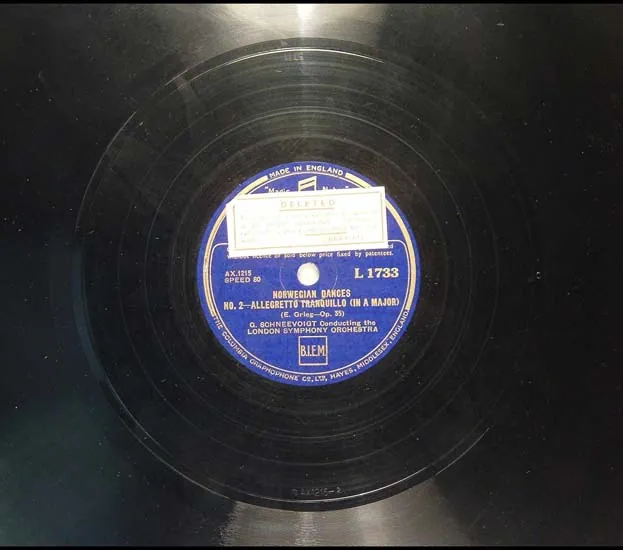 Original record for Norwegian Dances Op. 35 No. 2 Allegretto Tranquillo (in A Major)